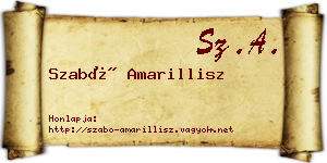 Szabó Amarillisz névjegykártya